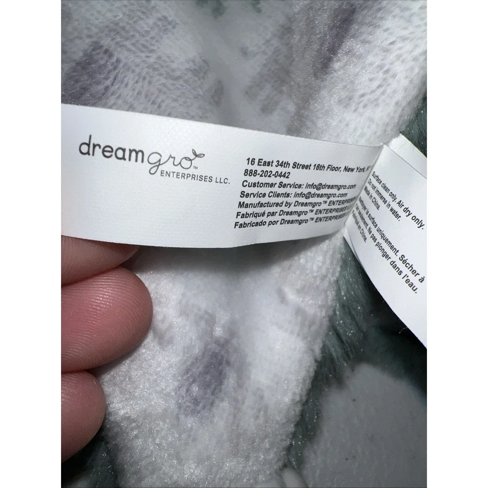 Dream Gro Activity Blankie Elephant Lovey Baby Security Blanket Gray And Green